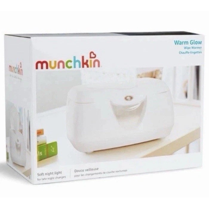 Munchkin Warm Glow Wipe Warmer White W/Soft Night Light - New In Box